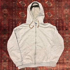80s USA Made Equip Thermal Lined Full Zip Hoodie Sweatshirt Gray Mens L