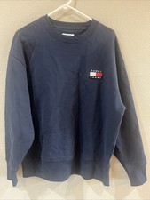 TOMMY HILFIGER Unisex Sweatshirt Jumper Small Navy Blue Cotton NWOT