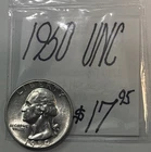1950  Washington Silver Quarter (UNC) Uncirculated! ENN Coins
