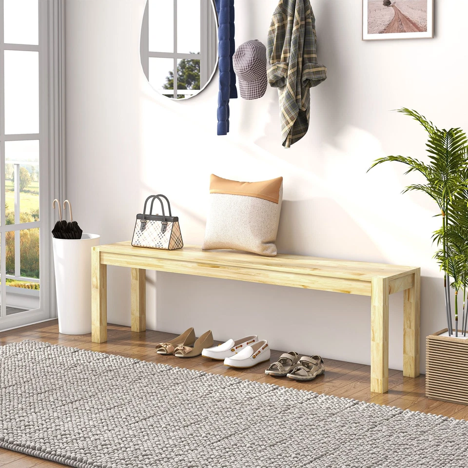 Sitzbank 3-Sitzer Holzbank Essbank im Landhaus-Stil, Küchenbank für Küche Natur - Bild 3 von 4