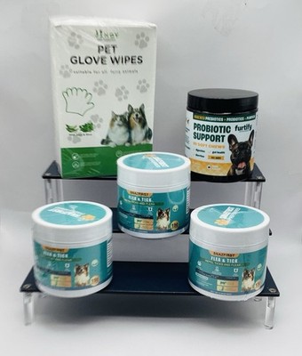Lot of Pet Supplies Jingy Disposable Gloves Furtify Probiotic & Snazfirst NEW
