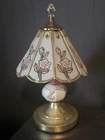Venetian Tiffany Style Metal Table Lamp & Frosted Glass Shade