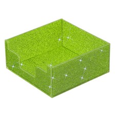 Acrylic Sticky Notes Holder, 3x3" Sticky Pads Dispenser Glitter, Light Green
