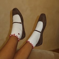 Dolce Vita Reyes Ballet Flats Dark Brown Suede Size 8