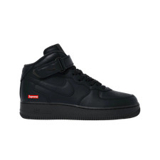 Size 12 - Supreme x Nike Air Force 1 Mid Box Logo - Triple Black