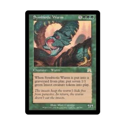 WOTC MtG Onslaught Symbiotic Wurm (R) (Foil) EX