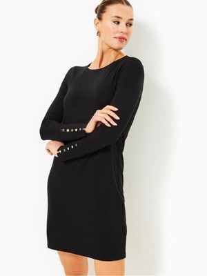 Lilly Pulitzer Ellis Black Noir UPF 50+ Dress Size Large