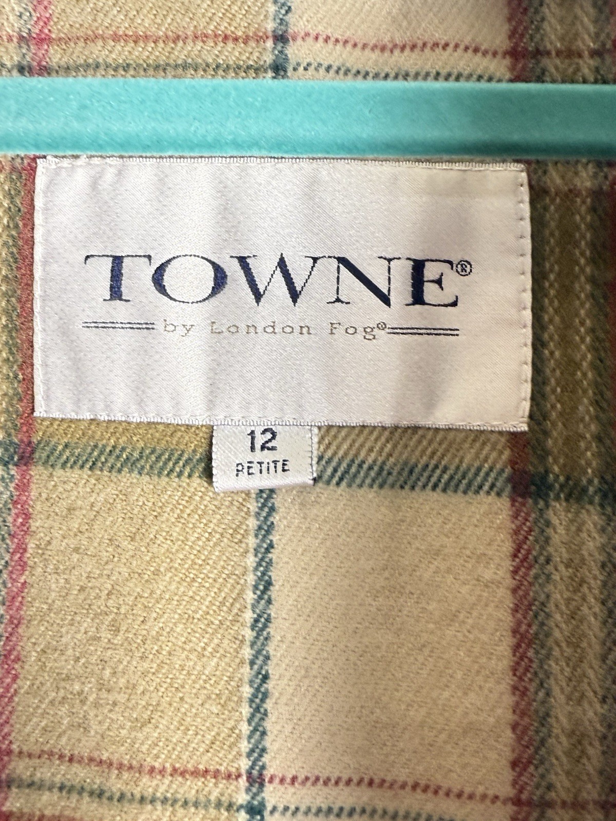 London Fog Towne Pink Red Utility Trench Coat Plaid Flannel Zip Lining 12 P LG