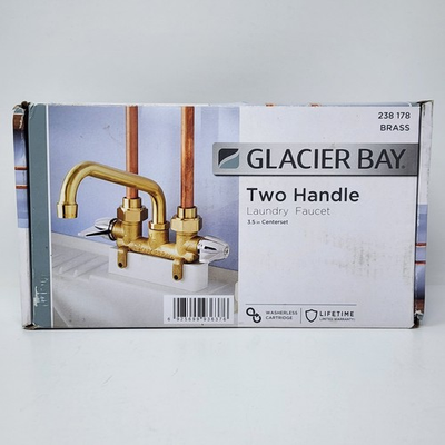 #ad Glacier Bay Two Handle Laundry Faucet 3.5 in Centerset Brass A $43.99