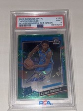 2023-24 PANINI OPTIC CASON WALLACE PREMIUM BOX SET GREEN AUTO RC 3/3 PSA 9