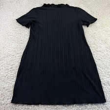 Weekday ASOS Dress Black Womens Size Medium Textured Short Sleeve 
