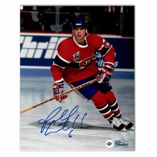 Russ Courtnall Autographed Montreal Canadiens Home 8x10 Photo (Skating)