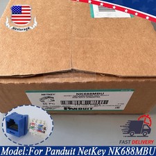 NEW For Panduit NetKey NK688MBU Cat6 Keystone Jack Blue Module Box of 50