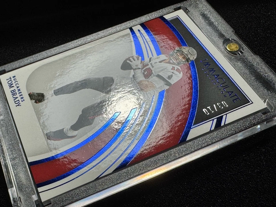 2022 Panini Immaculate Tom Brady #/10 Sapphire Blue Prizm Foil High End #89 Gold - Image 3 of 3