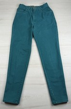 Vtg Levis 900 Series Mom Jeans Green Tapered Leg High Waist USA Made 90s 26x30