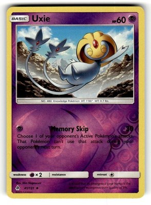 Uxie 41/131 Uncommon Forbidden Light Reverse Holo Pokemon Lightly Played