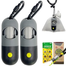 Dog Poop Bags Holder with LED Flashlight Pet Waste Bags Dispenser for Leash D...