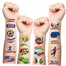 90 PCS World Cup 2026 Temporary Tattoos Stickers for Fans - Waterproof
