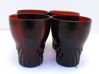 Vintage Anchor Hocking Glass Windsor Royal Ruby Red 10oz Flat Tumblers  Set of 4