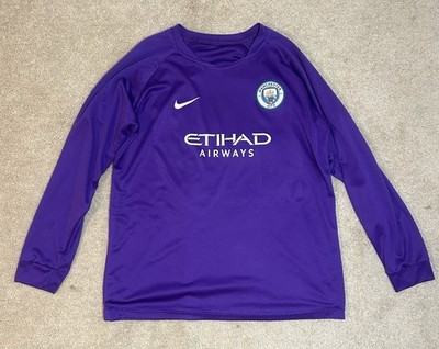 Manchester City Nike Long Sleeve Jersey XL Purple Soccer Shirt