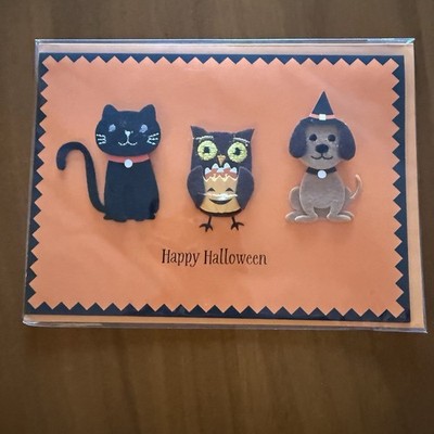 Papyrus Halloween card Cat Dog and Owl
