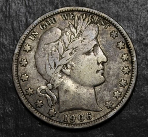 1906 D Barber Half Dollar  Fine Nice!   Lot 2392