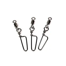 100pcs Fishing Ball Bearing Rolling Swivel Coastlock Snap Decoy Connector Clips