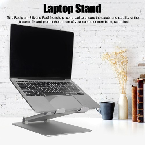 Laptop Stand Adjustable Angle Nonslip Silicone Pad Heat Dissipation Ergonomi NEW - Afbeelding 7 van 12