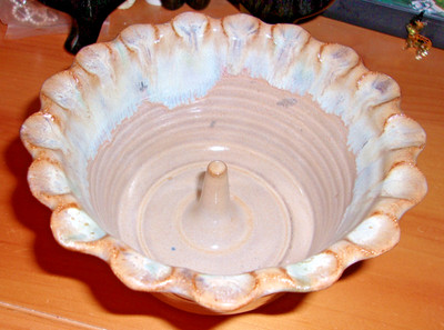 VINTAGE 70s 80s? APPLE BAKING  DISH THROWN PINCH POT CORE POTTERNOT POTTERY ORIG