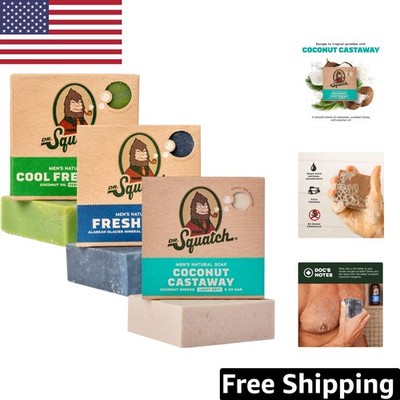 Gift-Worthy Men's Natural Soap Set - 3 Cold Process Bars with Coastal Cool Scent