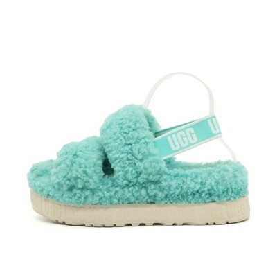 UGG Damen Sandalen EU 40 Fluff Yeah Slide Aquamarin Fell Unzutreffend Hausschuhe