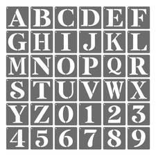 2 Inch Plastic Small Letter Stencils, 36 Pcs Reusable Alphabet Stencils
