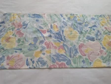 Vintage Croscill Valance Watercolor Pastel Floral Straight 87" x 17" Balloon