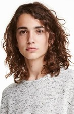 Beweig Long Wavy Brown Wig for Men Shoulder Length Side Part Heat Resistant
