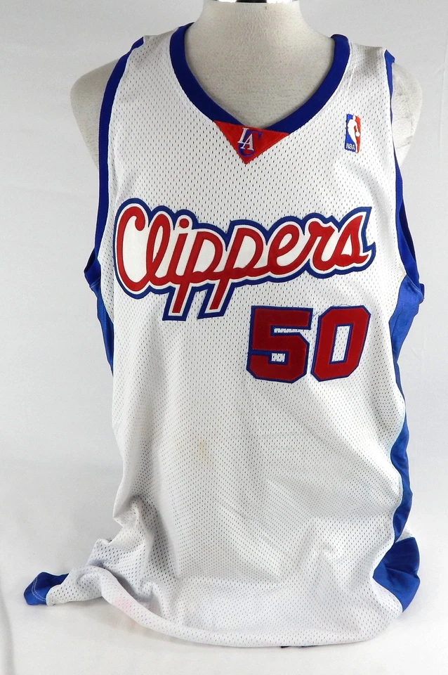2003-04 Los Angeles Clippers Corey Maggette #50 Game Issued Used White Jersey 1