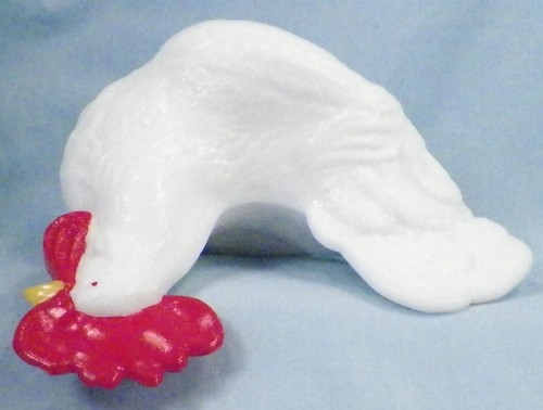 Westmoreland Rooster on Nest White Milk Glass Covered Animal Dish #2 As Is - Picture 7 of 12
