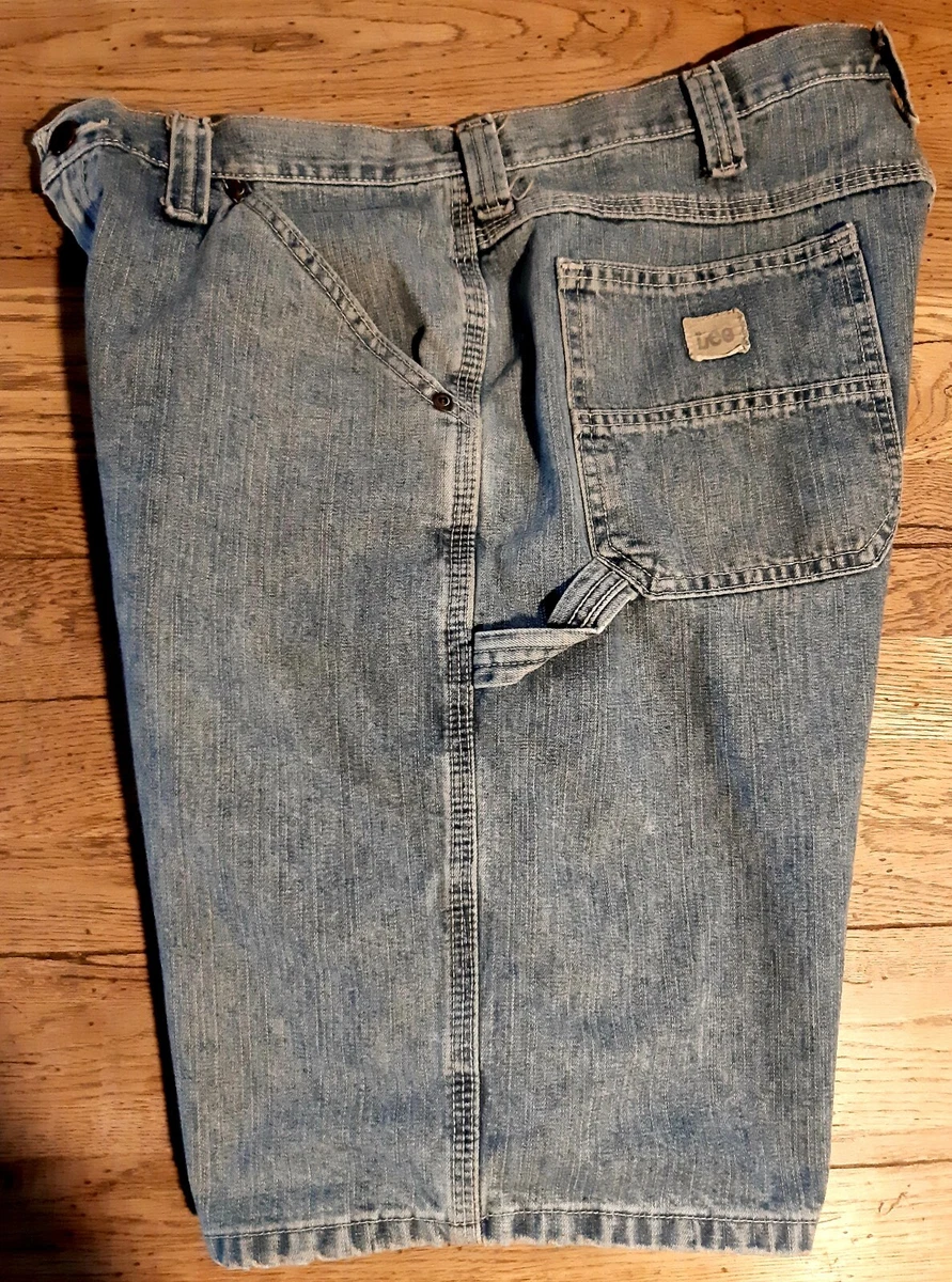 LEE DUNGAREES DENIM JEAN CARPENTER SHORTS MENS SZ 34 35 x 11