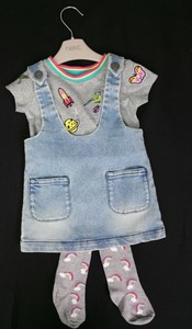 Denim Dress T-Shirt \u0026 Tights Outfit 