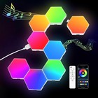 Hexagon Lights 8 Pack LED Wall Panels RGB Gaming Lights USB APP Smart