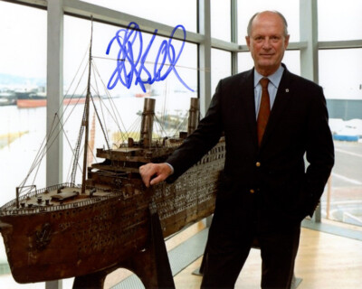 ROBERT BALLARD SIGNED AUTOGRAPHED 8x10 PHOTO FOUND THE TITANIC RARE BECKETT BAS