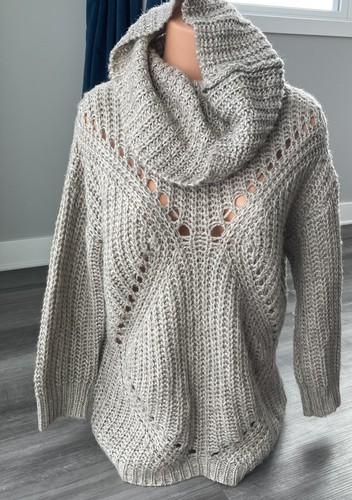 Dreamers Beige Loose Knit Cowl Neck 