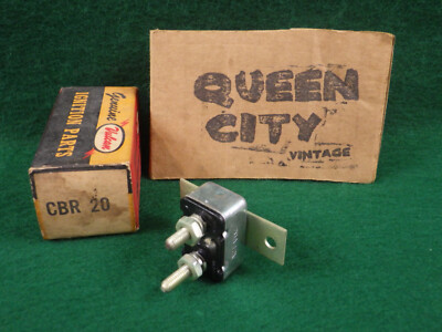 NOS/NORS Vulcan 20A 12V circuit breaker 1950s 1960s Ford+others Stud style