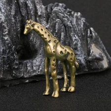 1Pc Solid Brass Giraffe Figurine Statue Home Ornaments Animal Figurines Gift*