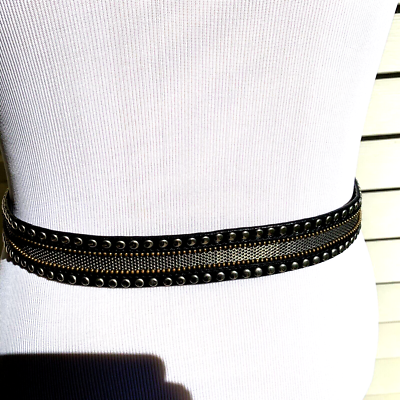 NANNI MADE IN ITALY LEATHER AND MESH METAL STADDED DESIGNER  display picture 2