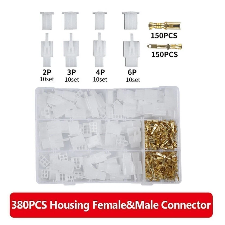 380PCS Motorcycle Car Connector Wiring Loom Harness Terminal Repair Assembly Foto 4 de 4