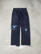 Vintage 60s Levi  s 501 Big E Selvedge Denim Black Dyed Patched Jeans Size 28x28