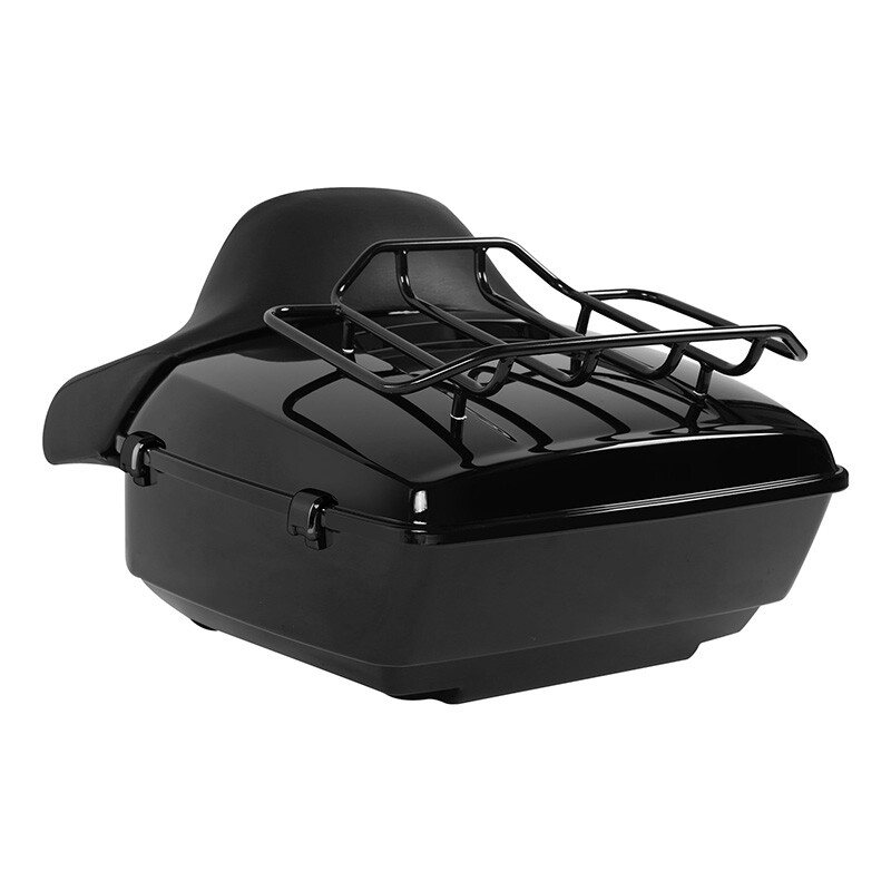 King Trunk Luggage Backrest & Rack For Harley Electra Glide 1997-2008 - Black ABS Plastic With Metal Rack 4 thumbnail image