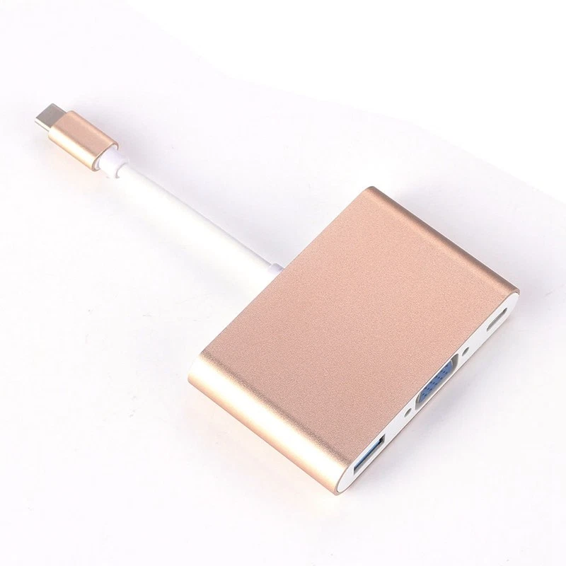 Type C To VGA USB 3.0 USB-C Charging Port Video Adapter Converter For Macbook - Image 2 of 4