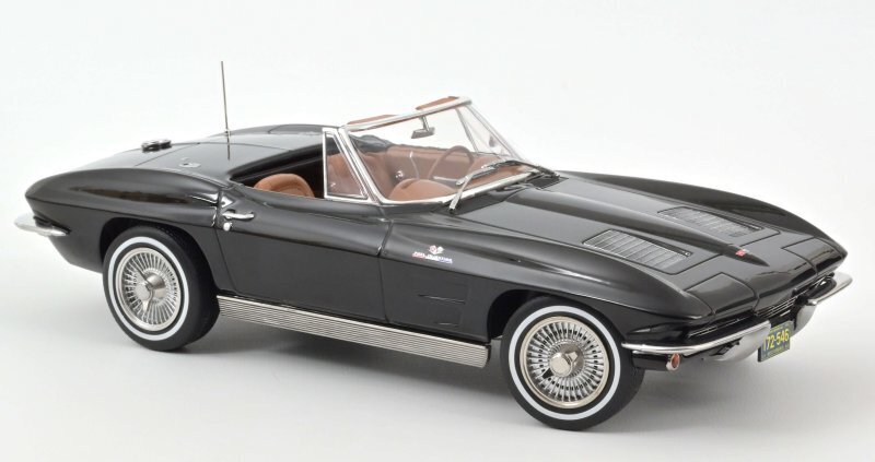 CHEVROLET Corvette Sting Ray Cabrio - 1963 - black - Norev 1:18