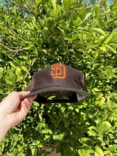 Vintage 80s Mlb San Diego Padres Brown Mesh Trcuker Snapback Hat